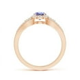 thumbnail image 2 of ANGARA Natural Split Shank Round Tanzanite Halo Ring with Cluster Diamonds in 14K Rose Gold for Women (Size-5mm) | December Birthstone, Anniversary, Jewelry Gift for Women | Natural Tanzanite Ring, 2 of 8