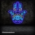 thumbnail image 3 of Glowneon Hamesh Eye Pattern Neon Sign, Hamesh Eye Led Light, Hamsa Evil Eye Neon Sign, Evil Eye Led, 3 of 4