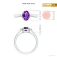 thumbnail image 4 of ANGARA Natural 1.15 Ct. Amethyst with Diamond Classic Ring in 14K White Gold for Women (Ring Size: 5), 4 of 8