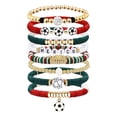 thumbnail image 2 of Stackable Soft Modeling Material Soccer Bracelets, Soccer Cup 2026 Merchandise, Haiti Jersey Soccer Cup 2026 Matching Fan Jewelry, Beads for Bracelet Making Pre-Assembled Set, 8Pc, 2 of 6