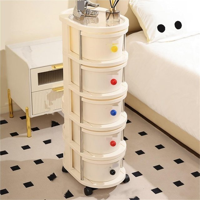 Rolling Utility Cart with Drawer Storage Cart for Kitchen Bathroom Living Room Multifunctional Storage Organizer with Plastic Shelf and Wheels,Ideal for Living Room