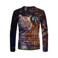 thumbnail image 4 of Hombre Unisex Diario Camiseta 3D Estampado Gráfico Estampados Animal Estampado Manga Larga Tops Casual Bloue Pompotops oipoqjl3921, 4 of 8
