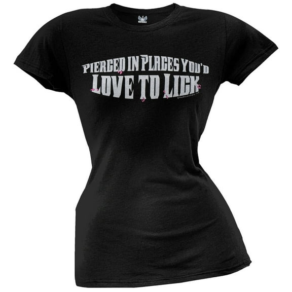 Pierced In Places Ladies T-Shirt - Medium