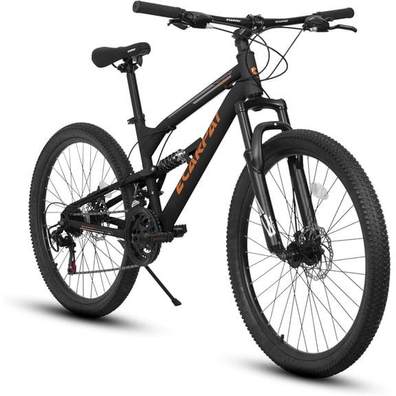 Ambifirner 26 Inch Mountain Bike Steel Frame MTB: Shock Fork   Absorber, 21-Speed, Dual Disc Brakes, Quick Assembly - Blue Sport Bike