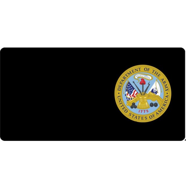 Department Of The Army Offset Photo License Plate
