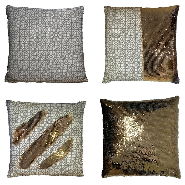 ABPHQTO Popular elegante círculos grises y pequeño patrón Reversible sirena funda de almohada de lentejuelas decoración del hogar funda de cojín 50x50 cm ABPHQTO FishPillow-ZK-3-20x20