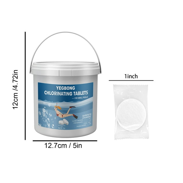 Sales Today Clearance! 1LB JIASEN Pool & Spa Chlorine Tablets Effectively Pool Clear Chlorine Tablets Long Lasting for Pool