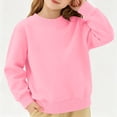 thumbnail image 2 of Lumtrix Girls Long Sleeve Sweatshirts Cute Crewneck Oversized Pullover Casual Solid Color Tops Pink 160, 2 of 8