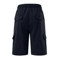 thumbnail image 4 of Akiihool Men's Cargo Shorts Men's Cargo Shorts Casual Multi Pockets Elastic Waist Shorts (Navy,M), 4 of 5