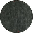 thumbnail image 1 of Ahgly Company Tapis Rond Contemporain Intérieur Charbon Noir Abstrait, 5 Pieds Rond, 1 of 6