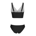 thumbnail image 5 of Lerpwige Women Two Piece Swimsuits High Waisted Bikini Set Tummy Control Bathing Suits Knot Twist Cutout, 5 of 7