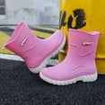 thumbnail image 6 of NexTorq Womens Rain Boots Mid Calf Wellies Thick Sole Waterproof Shoes Non Slip Rubber Footwear Heavy Duty Platform Mud Rainshoes Lightweight Durable Comfort Slip on Outerwear for Outdoor Activity, 6 of 6
