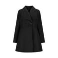 thumbnail image 4 of hoksml Women's Long Woolen Coat Solid Color Single-Button Fall Winter Fitted Lapel Collar Coat Slim Fashion Jacket Cardigan, 4 of 9