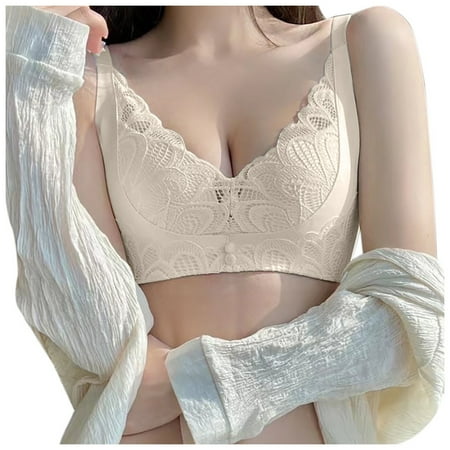 OJSFQUFP Bra for Deep Plunge Dress White Women s Summer Sexy Small Push Up Bra Without Underwire Upper Support Basic Pretty Bra Classic Bra for Everyday 32