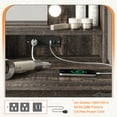thumbnail image 3 of EnHomee Vanity Desk with Mirror and Lights Makeup Vanity with 2 Storage Drawers Wooden Vanity with Charging Staion for Bedroom, Small Space, Dark Oak, 3 of 7