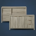 thumbnail image 6 of OAKHAM Storage Cabinet with 3 Drawers, Fluted Sideboard Buffet with Adjustable Shelf, Gray Oak, 6 of 7