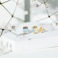 thumbnail image 6 of Rosec Jewels Minimal Stud Earrings with Ethiopian Opal and Blue Sapphire for Women - AAA Grade, 10K Yellow Gold, 6 of 9