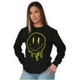 thumbnail image 4 of Melting Dripping Happy Face Smile Long Sleeve TShirt Men Women Brisco Brands S, 4 of 5