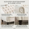 thumbnail image 3 of Sailvan 80" Chesterfield Velvet Sofa, 3 Seater Tufted Couch with Nailhead Trim and Rolled Arms Beige, 3 of 7