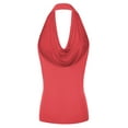 thumbnail image 3 of Doublju Womens Sleeveless Halter Neck Draped Blouse Tops (Female Plus Size Available), 3 of 5