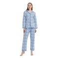 thumbnail image 2 of GLOBAL 100% Cotton Pajamas for Women Notch Collar Pjs Cozy Button Down Homewear with Pockets, Spring & Summer, 2-Piece, Sizes S to 3X, 2 of 6
