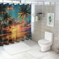 thumbnail image 7 of BCIIG Sunset Palm Trees Beach Chic Modern Bathroom Shower Curtain 69"x72, 7 of 7