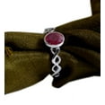 thumbnail image 5 of 925 Sterling Silver Red Ruby Gemstone Oval Shape Women Ring Christmas Gift , Engagement ,Ring, 5 of 5
