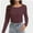 Wine red, variant on Womens Long Sleeve Tops Casual Basics Fall Shirts Solid Crewneck T-Shirt