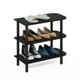 thumbnail image 3 of Furinno Turn-N-Tube 23-Inch 3-Tier Curved Freestanding Shoe Rack Storage Organizer, Espresso/Black, 3 of 6
