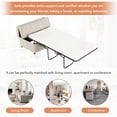thumbnail image 4 of Harper & Bright Designs Twin Size Folding Ottoman Sleeper Bed with Mattress, Fold Out Sleeper Sofa Bed, Convertible Ottoman into Sofa Bed for Living Room Small Apartment Office, Light Gray, 4 of 17