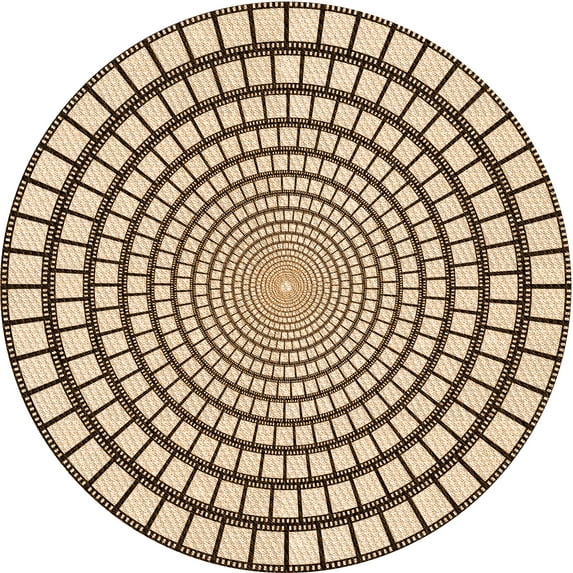 Ahgly Company Indoor Square Patterned Sienna Brown Area Rugs, 3' Square