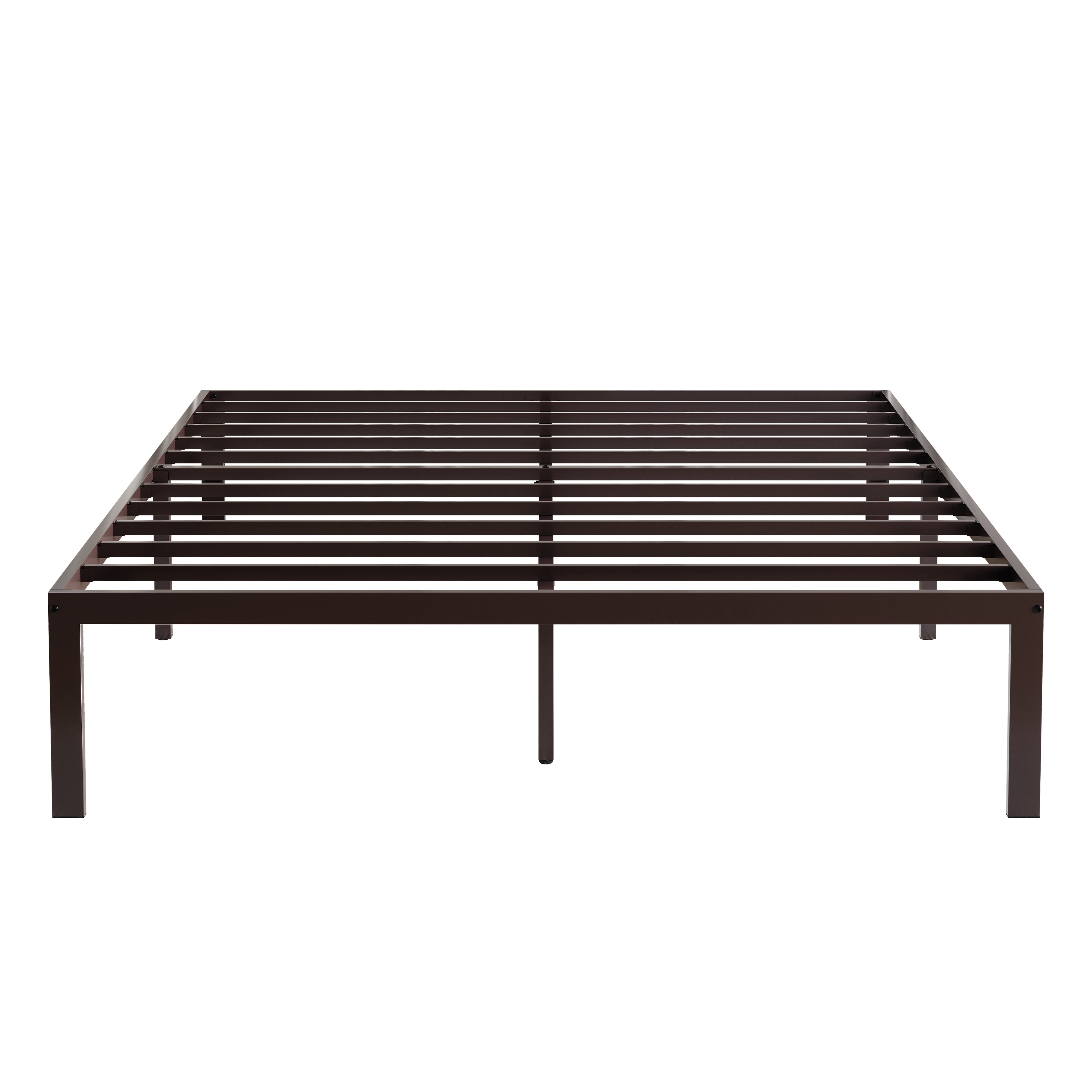 Castle Place Minimalist Metal Platform Bed Twin, Brown