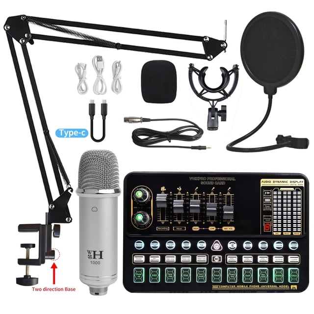 Professional Condenser Microphone BM 800 Wireless V10 PRO Sound Card For PC Computer Phone Karaoke Live Singing Gaming