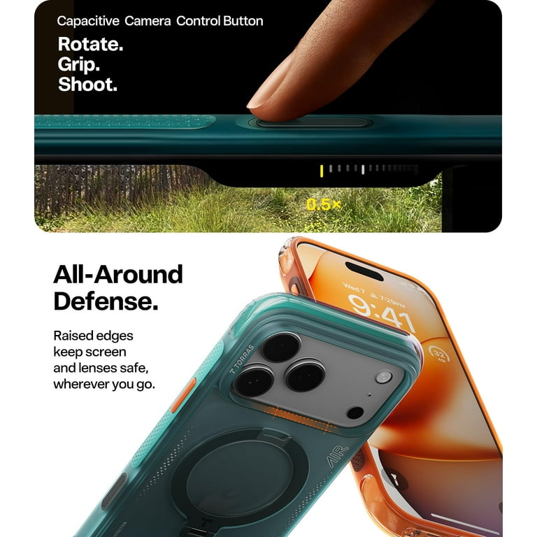 TORRAS Flagship Q3 Air for iPhone 17 Pro Max Case,Visible Airbag