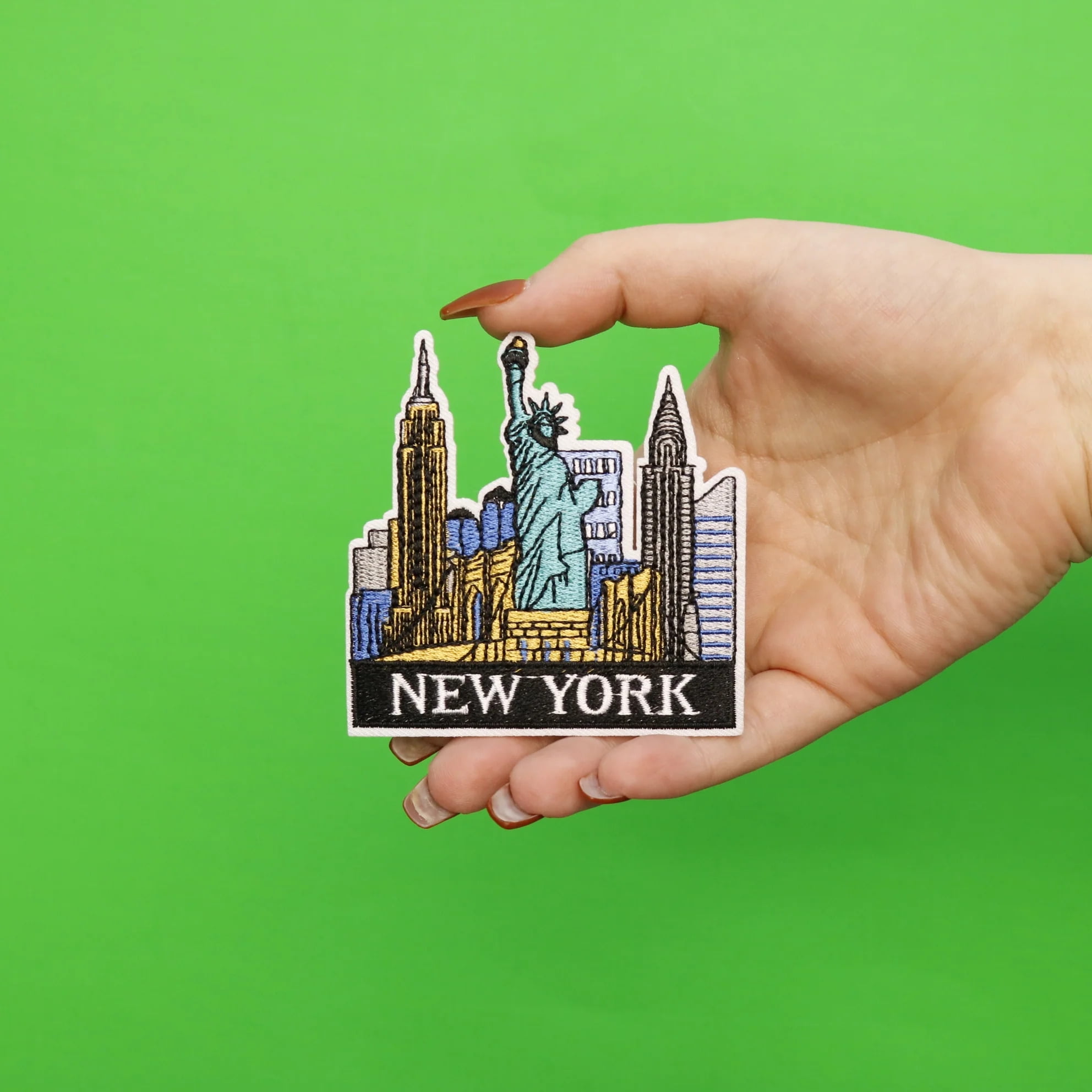New York Skyline Red Heart Iron On Patch – Patch Collection