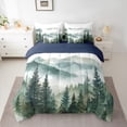 thumbnail image 2 of Manfei Green Wild Pine 7 Pieces Bedding Comforter Set,Natural Theme Full Bedding Set,Tropical Botanical Fitted Sheet Flat Sheet For Men Women,Microfiber Bedroom Decor Reversible, 2 of 8