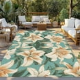 thumbnail image 3 of Fsddascl Lily Flower Outdoor Rug for Patio/Deck/Porch, Non-Slip Large Area Rug 4 x 6 Ft, Watercolor Vintage Style Spring Summer Indoor Outdoor Rugs Washable Area Rugs, Reversible Camping Rug Carpet, 3 of 5