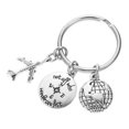 thumbnail image 3 of Shisuyan Compass Shape Key Chain Pendant Silver 1Pack, 3 of 8