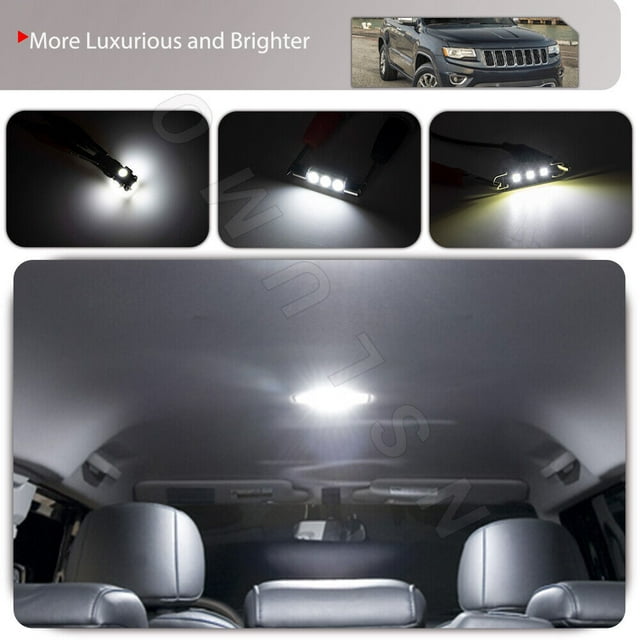 Lot de 15 Ampoules LED Intérieures Blanches pour 2011-2020 pour Jeep pour Grand Cherokee WK2-