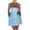 Blue, variant on Strapless Jacquard Mini Dress for Women A-Line Graduation Party Dress with Back Bow and Lace-Up Corset