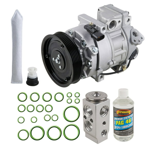 AC Compressor & A/C Kit For Kia Sorento V6 2012 2013 2014 2015 w/ Rear AC - Includes Drier, Expansion Valve, Oil & Seals - BuyAutoParts