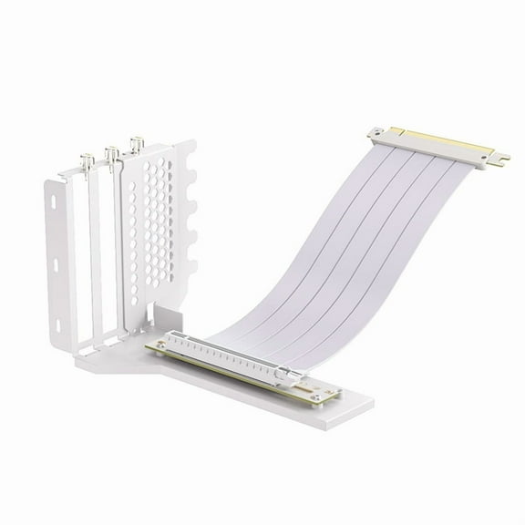 L-Z3 GPU Vertical Mounting Bracket Kit, PCIe 4.0 X16 Riser Cable 200mm, Graphics Card Steering Mounting Bracket White