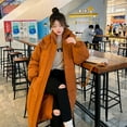 thumbnail image 4 of Thick down cotton jacket for women loose and long knee length cotton jacket bread jacket, 4 of 5