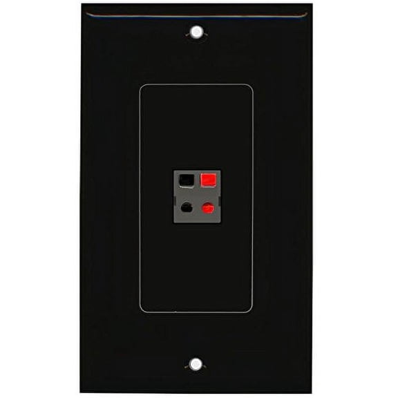 RiteAV Speaker (Black) Wall Plate 1 Gang Decorative Black