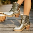 thumbnail image 6 of Women's Ankle Boots Fashion Heel On Synthetic Leather Pointed Toe Casual Dress Booties for Fall Winter Comfort, 6 of 8
