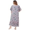 thumbnail image 3 of Womens Plus Size Nightgowns Sleepwear Floral Square Neck Loungewear,Victorian Short Sleeve Pajama Maxi Dress Casual Nightdress,XL-5XL, 3 of 9
