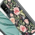 thumbnail image 3 of Phone Case for TCL 40XE 5G, Design Transparent Hybrid Case Cover with Tempered Glass (Pink Rose), 3 of 5