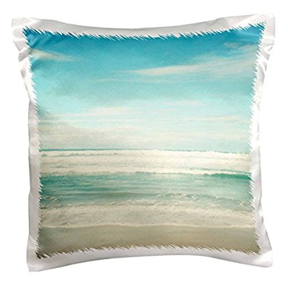 3drose Gentle Ocean Waves Beach Theme Art Pillow Case 16 By 16