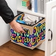 thumbnail image 5 of Easter Foldable Storage Basket with Handle, 10.8"x10.5"x10.6" Large Capacity Cube Organizer Storage Containers, 5 of 6