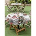 thumbnail image 3 of Outdoor Tablecloth with Umbrella Hole and Zipper, Christmas Gnomes Round Table Cloth 60 Inch Waterproof Tablecloth, Xmas Tree Branch Balls Poinsettia Floral Picnic Table Cover for Patio Camping, 3 of 7
